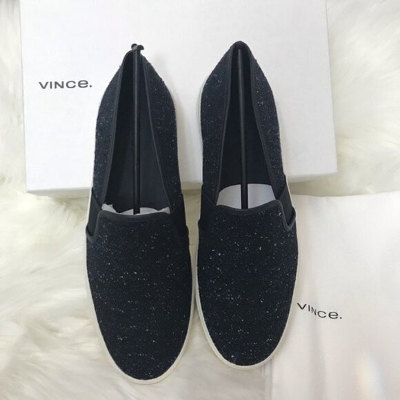 NIB Vince Blair Slip On Sneakers Navy Tweed Sz 9.5 - Picture 2 of 8